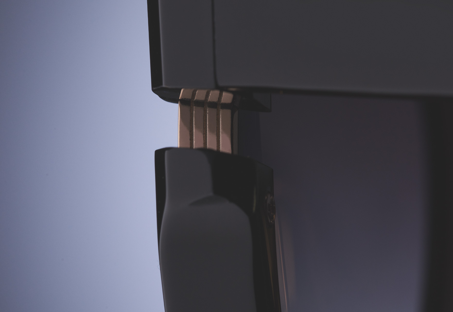ACETATE CUT OUTS TO EXPOSE METAL DETAILS ON FRAME FRONT